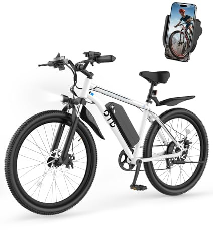 Electric Bike For Adults 1200W Peak Lightweight Mountain Ebikes,28MPH 26x2.1 Fast Electric Bicycles,90 Miles PAS Long Range,48V 624Wh Removable Battery,7-Speed E-Bicycles with Mobile Phone Holder