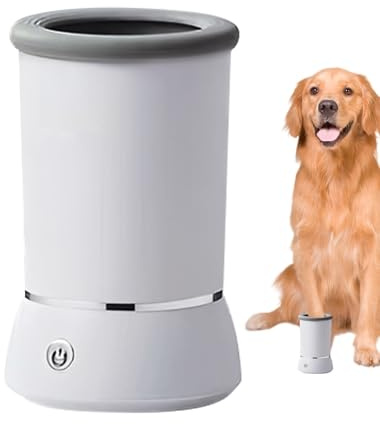 Pulitore per Zampe di Cani – Pulitore Automatico per Zampe di Animali Domestici | Pulitore per Piedi di Cani di Taglia Media, rimuove Sporco e Capelli, Silenzioso B