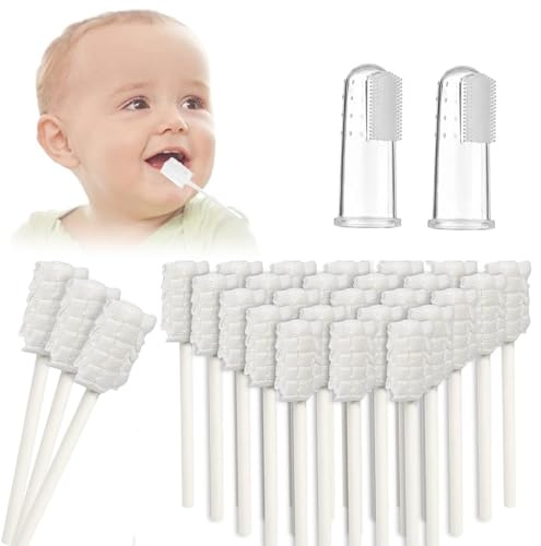 Baby oral rengörare, baby munrengörare, lövfällande tandborste mjuk borst + 2 stycken fingertandborstar