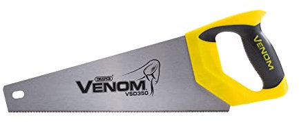 Draper Venom Handsaw (350mm) | Second Fix Double Ground Hand Tool | High Carbon Steel Blade | TPR Soft Grip Handle | 80874