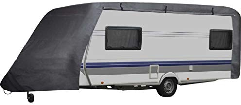Festnight Wohnwagen Abdeckung Caravan Abdeckung Schutzplane Vollgarage Grau Gr. L für Alle Wohnwagen mit Länge Zwischen 6,09 m und 7,01