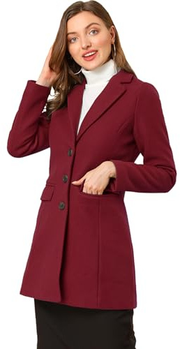 Allegra K Manteau Mi-Long Femme Manteau Mi-Long Femme Femme (Lot de 1)