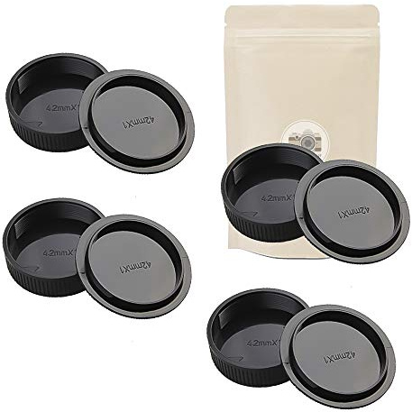 X4 M42 Bouchon BOITIER + 4X Bouchon D'OBJECTIF pour Appareil et Objectif Cache à Monture M42, T2 et M42X1 - Adaptout Marque Française