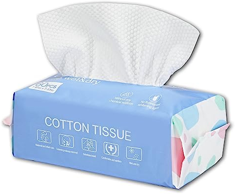 SFTTNOTU Toallas Desechables,Toallitas Secas Faciales de Algodón, limpieza profunda Toallitas Secas,Adecuadas Para la Piel Sensible del,Toallitas Desmaquillantes, (20 x 20cm, 60 unidades)