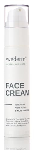 swederm Face Cream Feuchtigkeitscreme Für Gesicht Anti-Falten-Gesichtscreme Anti-Aging-Creme Mit Hyaluronsäure Aloe Vera Mildert Fältchen Spendet Feuchtigkeit Gesichtspflege Für Damen Herren 50 ml