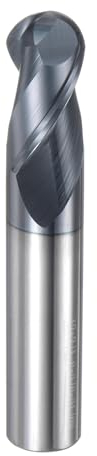 QUARKZMAN Fresa Sfera Fresatrice CNC, Raggio 5/16 5/8 Gambo Carburo Tungsteno Rivestito Altin, Spirale 2 Taglienti, Utensile Fresatura, Diametro 5/8, Lunghezza Totale 3-1/2
