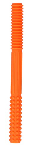 Tubo de Masticación para bebé, Tubo de Dentición Hueco, Texturizado, Color Claro, Suave con Cepillo de Limpieza para el Hogar y el bebé (ORANGE)