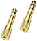 2 Pack Gold Plated 1/4 Inch to 3.5mm Headphone Audio Jack Plug Adaptor for Electric Keyboard, Speaker