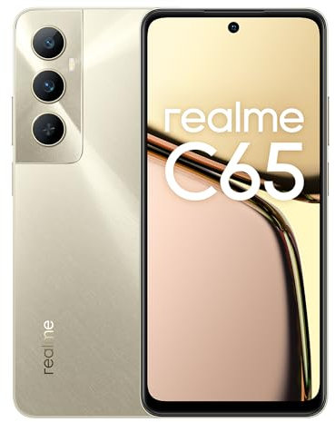 realme C65 Smartphone 8+256GB, Pantalla de 6.67 Pulgadas, Refresco de 90Hz, Carga Rápida 45W, Batería de 5000mAh, Cámara IA de 50MP, Potente Chipset Helio G85, Certificación de Luz Azul Reducida, IP54