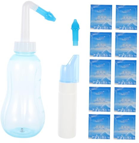 SAFIGLE 1 Juego Botella De Lavadora Nasal Nariz Salina Para Limpiador Equipo De Irrigación Nasal Lavado Nasal Manual Salino Nasal Enjuague Herramienta De Enjuague Nasal Páginas Azul