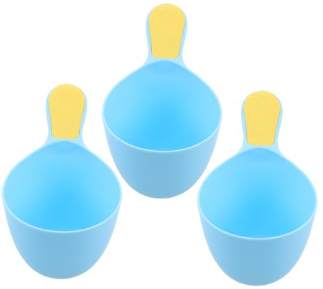 CLISPEED 3piezas Cuchara Para Champú De Vaso De Baño Infantil De Plástico Reutilizable Jarra Para Lavar El Cabello De Bebés Con Mango Ergonómico Para Bañar Pequeños