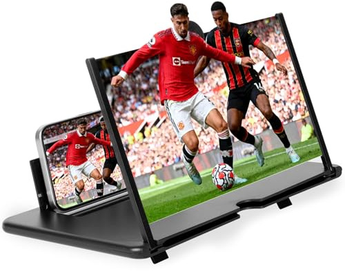 Mobile Phone Magnifier Screen,2026 New 3D HD Magnifier Projector Screen Enlarger for Movies,Videos,Gaming and Travel,Foldable Phone Stand with Screen Amplifier,Supports All Smartphones (12inch)