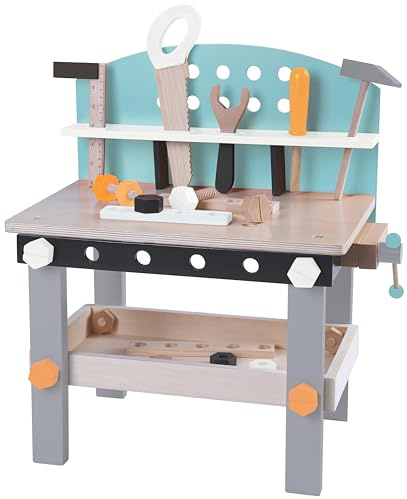 Bayer Chic 2000 Werkbank für Kinder | Holz-Werkbank mit Zubehör