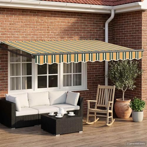 Tonture Tenda da sole manuale con braccio articolato a LED, 2,5 x 2 m, resistente alle intemperie, estensibile con manovella, telaio in alluminio, ideale per giardino, balcone e terrazza, accessori di