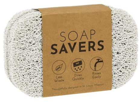 S&T INC. Bar Soap Holder for Kitchen, Bathroom, and Soap Dish, 4 Pack, White, 2.9 inches by 4.4 inches