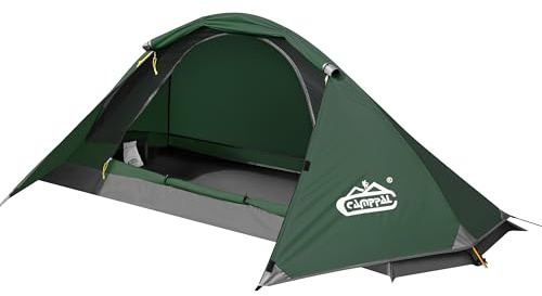 camppal 1 Person Tent for Camping Hiking Mountain Hunting Backpacking Tents 4 Season Resistance to Windproof Rainproof and Waterproof