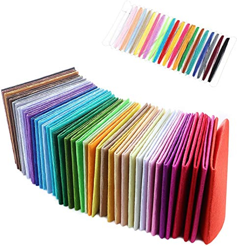 Coolty 40 Farben Filzstoff, Bastelfilz Filz Blätter für Nähen DIY Handwerk Patchwork, 30 cm x 30 cm/12 zoll x 12 zoll, 40 Stück