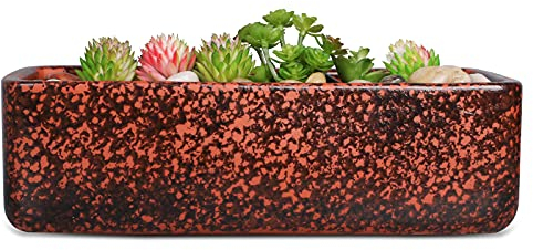 Fivepot Pot de Fleurs rectangulaire en Terre Cuite avec Trou de Drainage 28 cm