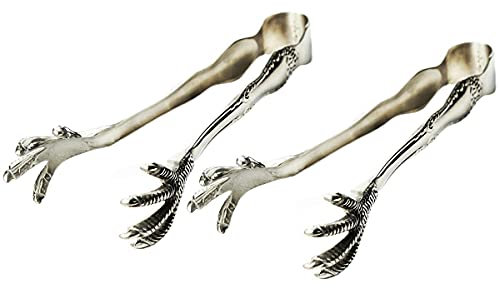 MASSJOY 2 PCS Bar Ice Hockey Special Eagle Claw Shape Ice Tongs Serving Tongs