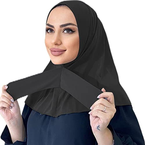 Bozaap Écharpe en mousseline pour femme, châles de couleur unie, châles musulmans, hijab, foulard extensible pour l'été, chapeau de respirant, capuche chaude pour l'hiver