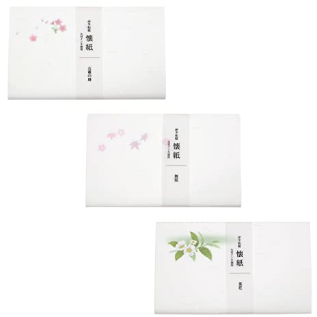 Kamiso Sansho Kaiseki Paper, Kimono Bi, Iyo Washi Paper, Set of 3, Five-Layer Tower, Maiko and Tea Flowers, Kaiseki Paper: 6.9 x 5.7 inches (17.5 x 14.5 cm), Kaiseki Paper Set 34