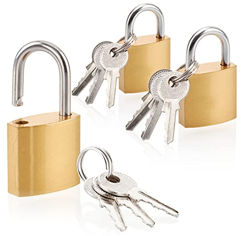 com-four® 3x Vorhängeschloss mit Schlüsseln aus massivem Metall - Sicherheitsschloss mit gehärtetem Bügel - Kellerschloss 25mm - Bügelschloss für Haushalt, Freizeit, Arbeit