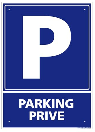 Signalétique.biz France, Panneau Parking Privé PVC 1 mm, 30 x 42 cm (300 x 420 mm) Signalisation Rectangulaire Prépercée Avec Kit De Fixation Fabrication Française