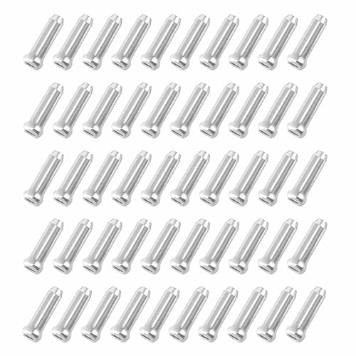 DaiUni Manicotti terminali in Argento, Tappo terminale, Tappi per Cavi Freno Bici,Cappuccio Capicorda per Cavo Bicicletta,Cavo del Freno per Fune del Freno,50 PCS.