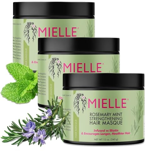 P-Beauty 3x stärkende Haarmaske mit Rosmarin & Minze 340g, Haarkur für Haarwachstum | für strapaziertes glattes & lockiges Haar, reduziert Haarausfall, Feuchtigkeitsmaske | Haarpflege & Kopfhautpflege