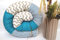 Bettrolle Bettumrandung Bettschlange in Blau/Grau 200 cm Bezug abnehmbar Handmade bab-Berlin