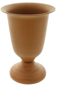 FRANK FLECHTWAREN Pflanzpokal Rostoptik, Metall, Wasserablauf, zum Bepflanzen mit Folie ausschlagen Maße: Ø 24 x 33 cm