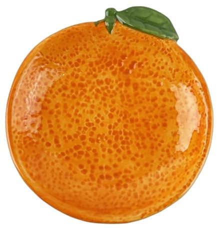 Plato Naranja Pequeño Cerámica Ideal para Postres, Aperitivos y Decoración de Mesa en Cocina Moderna