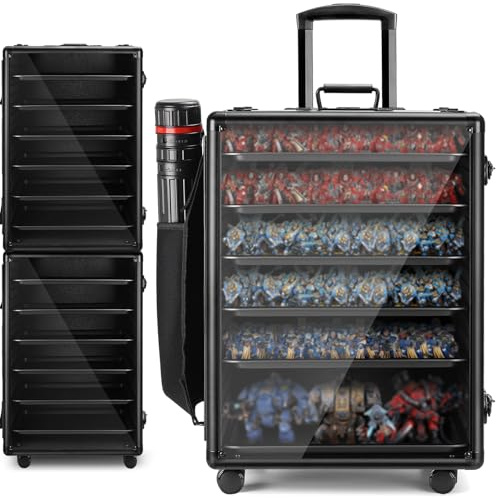 Miniature Carry Case Large, Stackable Magnetic Miniature Storage Box Black