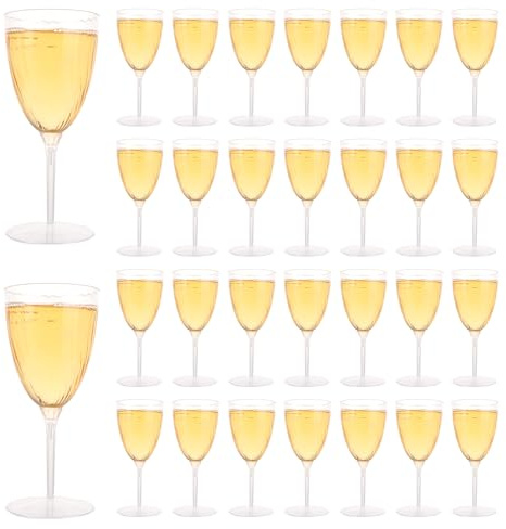 MUXHEL Champagneglas plast 32 stycken, 240 ml plast champagneflöjt champagneglas, återanvändbart vinglas champagneflöjt för bröllop födelsedagar picknick jul