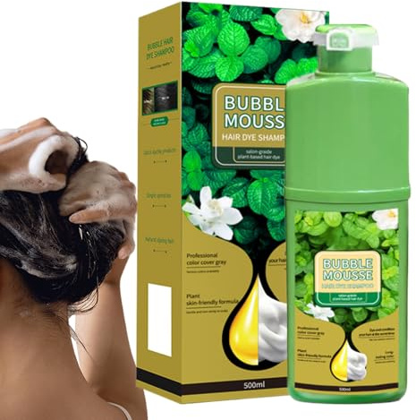 Colore per capelli in schiuma, 500 ml, shampoo colorato per capelli grigi, prodotto di tintura naturale, a lunga durata, per bagno, uso domestico, salone, in viaggio, da donna, uomo, appassionati di