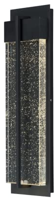 MAXIM 56194BGBK I Cascade Collection LED 21 Inch Dimmable LED Outdoor Wall Sconce | 3000K | Black Finish; Bubble Glass | Modern Contemporary Light Fixture |