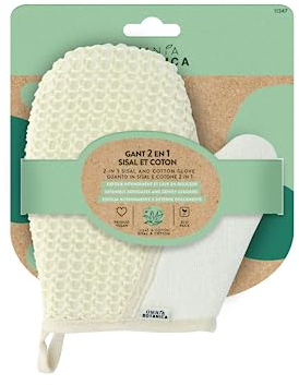 OMNIA BOTANICA - Guanto 2 in 1 sisal e cotone - Massaggio ed esfolia il corpo in profondità - Pelle tonificata - Guanto da massaggio per il corpo - Guanto da bagno - Spa - Esfoliazione intensa