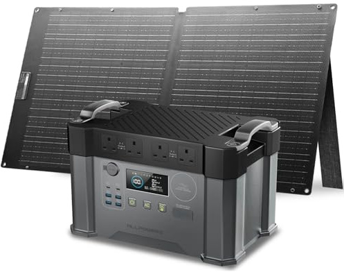 ALLPOWERS S2000 PRO Portable Power Station with 1x 100W Foldable Solar Panel, 1451Wh 2400W AC (Peak 4000W) Solar Generator, UPS Function Backup Battery Pack for Home Emergency Power Outdoor RV Camping