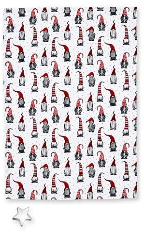 Cooksmart Christmas Gonks Tea Towel And Cookie Cutter Set for Kitchen | British Designed, Kitchen Gift Set, Cotton Tea Towel, Cookie Cutter, Baking Accessory, Festive Design, Everyday Kitchen Use