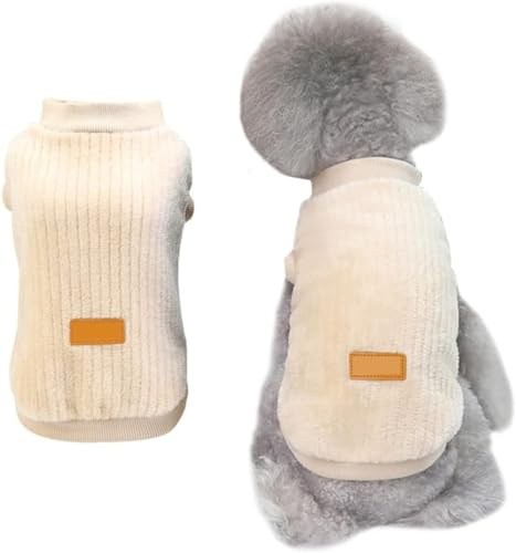 Voarge Suéter de Felpa Acanalado para Mascotas, suéter Suave y Grueso para Perros Cachorros, Suéter De Punto para Mascotas, Abrigo Cómodo para Mascotas, Caqui, Azul (XXL, Caqui)