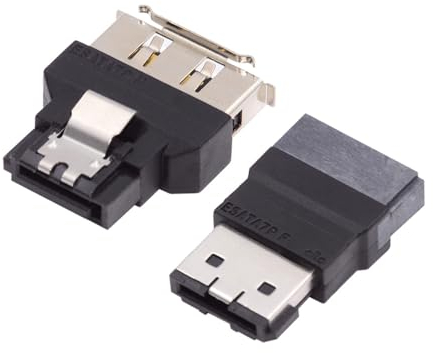 cablecc 2 Stück/Lot 7-poliger SATA auf ESATA-Stecker auf Buchse und externer ESATA-auf-SATA-Adapter-Extender für SSD-Festplatte