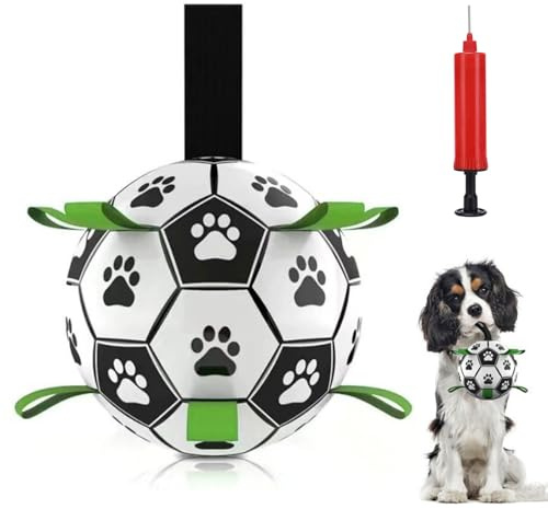 YHSKJCD Giocattolo Palla per Cane, Palla di Calcio Del Cane del con le Linguette di Presa, 15 cm Dog Pallone da Calcio Galleggiante, Giocattolo interattivo per Cani di Piccola e Media Taglia