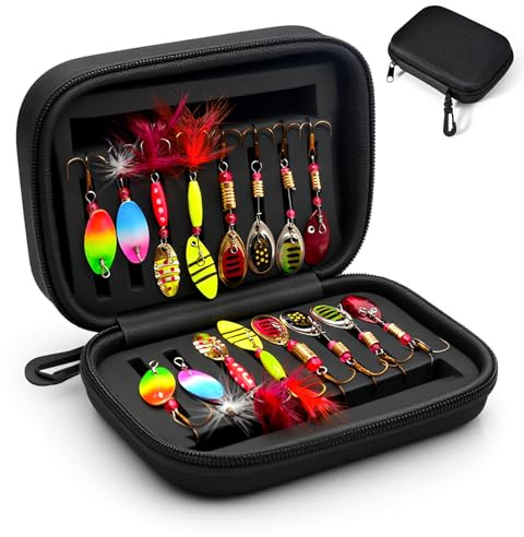 Set di 16 esche artificiali per pesca alla trota, con borsa da 1,6 g/2,5 g/3,5 g/4 g
