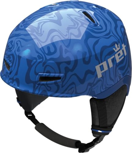 PRET Moxie Kids Ski & Snowboard Helmet | MIPS Protection | Ultra-Lightweight ACT Construction | Blue Wave | Small