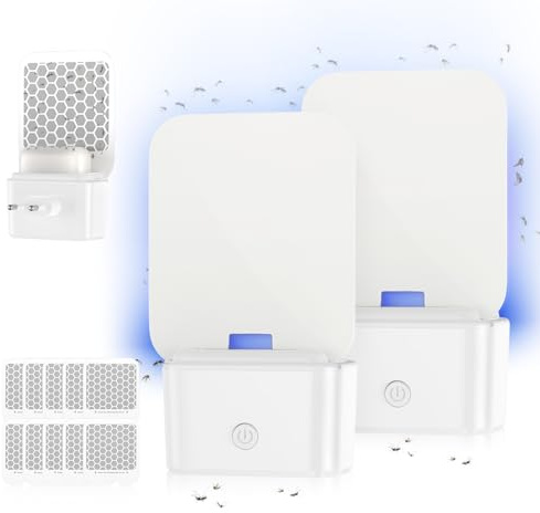 Anti Moucherons Interieur, Piege a Mouche Attrape Mouche UV Lampe Moustiques 2 Pièces, Attrape Insecte Lampe Anti Moustique Electrique Anti Moucheron Anti Puceron Moustique Tueur Lampe (10 Pièges)