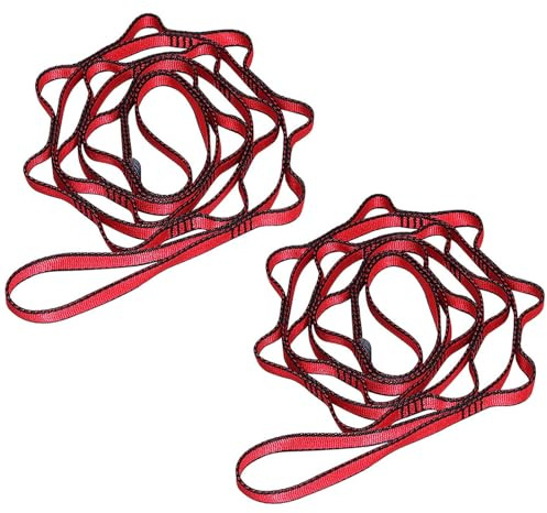 KIKIGOAL 2pcs Safety Daisy Chains Strong Climbing Strap Adjustable Nylon Strap Rope Yoga Pilates Stretching Straps