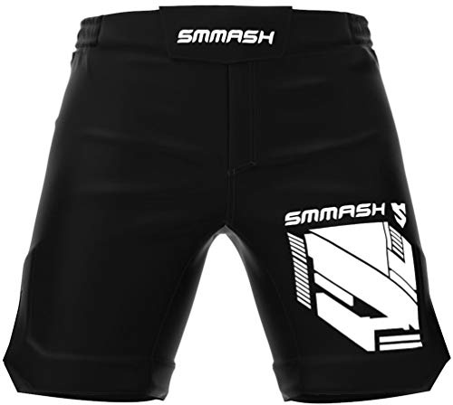 SMMASH King Ultralätt Shorts MMA Herr, Kampsport Byxor, Brottning UFC, Exceptionell Rörelsefrihet, BJJ, Krav Maga, Andas och Lätt, Antibakteriellt Material, Tillverkad i EU (S)