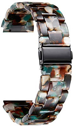 BINLUN Cinturino per Orologio in Resina Donna 12 14 16 18 20 22mm, Cinturini di Ricambio per Uomo Smartwatch 14 Colori, Cinturino in Plastic 22mm, Pittura a olio Verde