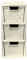 3 Drawer Medium Rattan Tower Unit - Cream, Single Unit - 47cm (H) x 19cm (W) x 26cm (D)