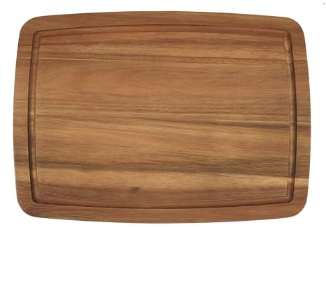 TARUNMO Planche à découper en bois d'acacia 25 x 35 cm, planche à découper avec rainure profonde, planches à découper en bois pour cuisine
